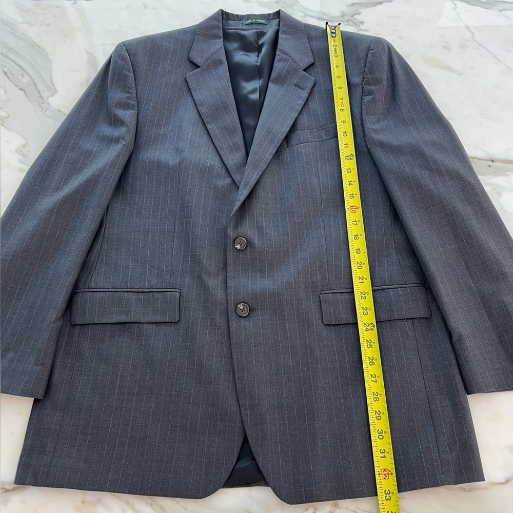 LAUREN RALPH LAUREN GRAY PINSTRIPE MEN'S SUIT 44L - Picture 12 of 17